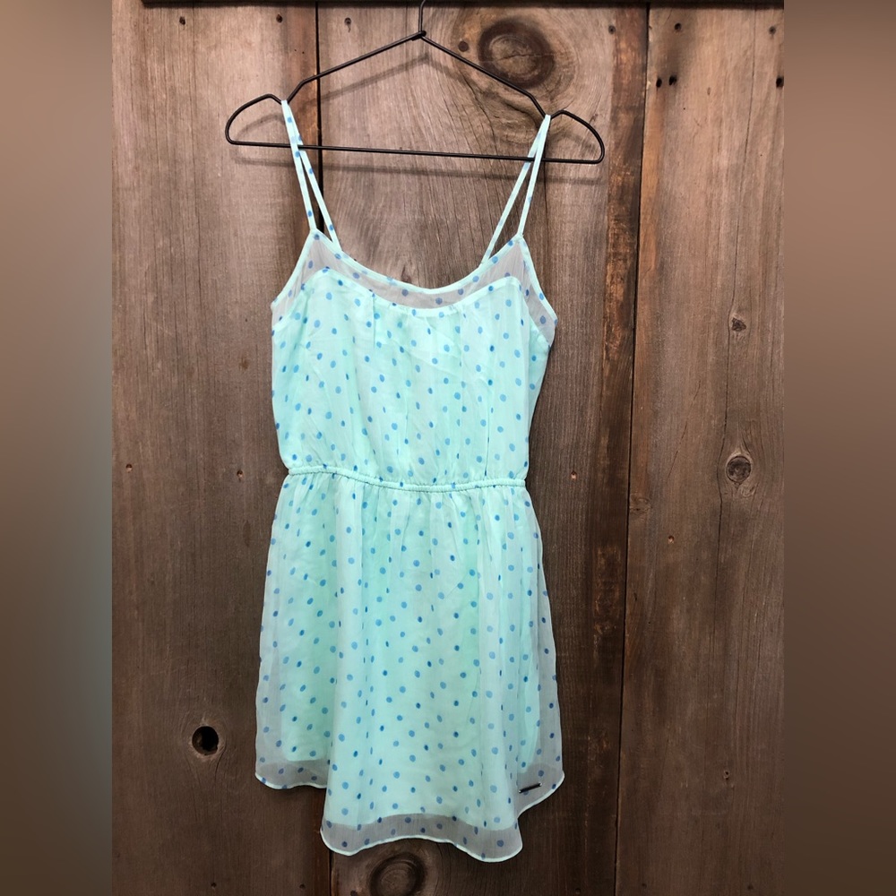 Abercrombie & Fitch Polka Dot Cami Tank Dress in Green Blue Size Small